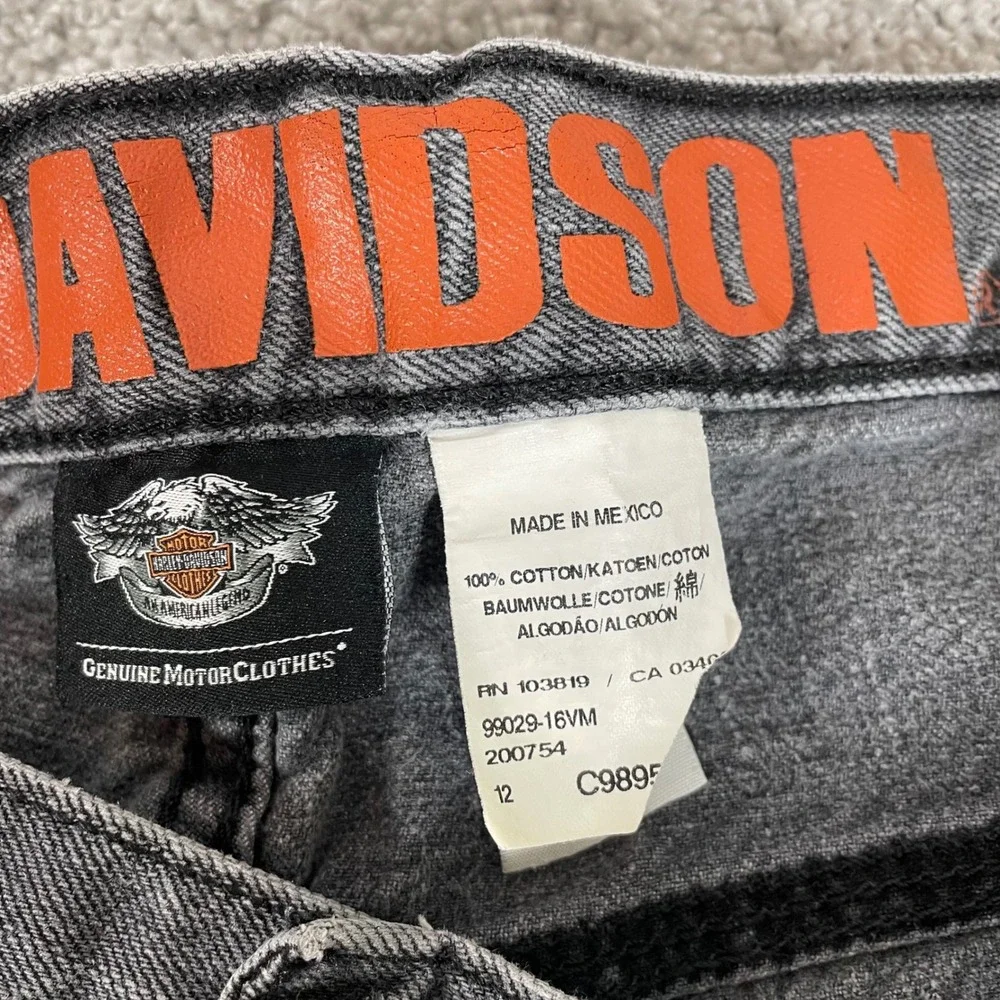 Harley Davidson Jeans Mens 36 x 31 Straight Faded Y2K Biker Moto (Tag 36x34)
